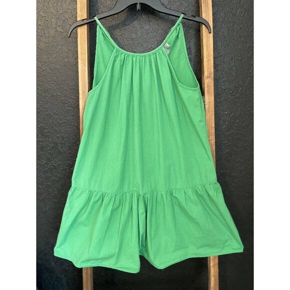 ASOS Green Cotton Babydoll Mini Dress Size 4 | Adjustable Tie Back Sundress - Picture 5 of 6